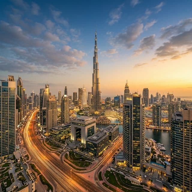Dubai Business District Skyline